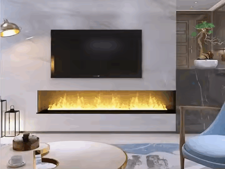 Atomizing electric fireplace