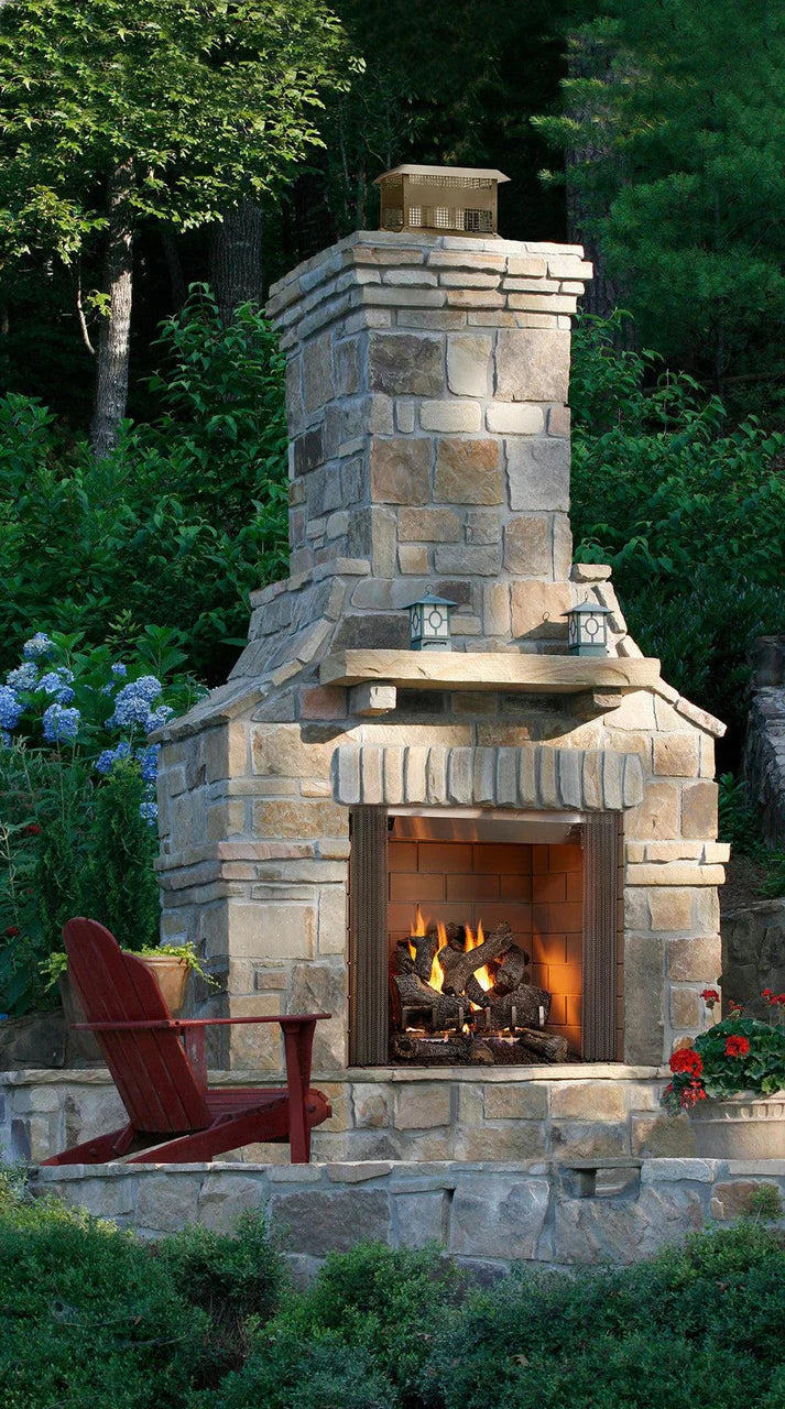 Traditional Outdoor Wood Burning Fireplace